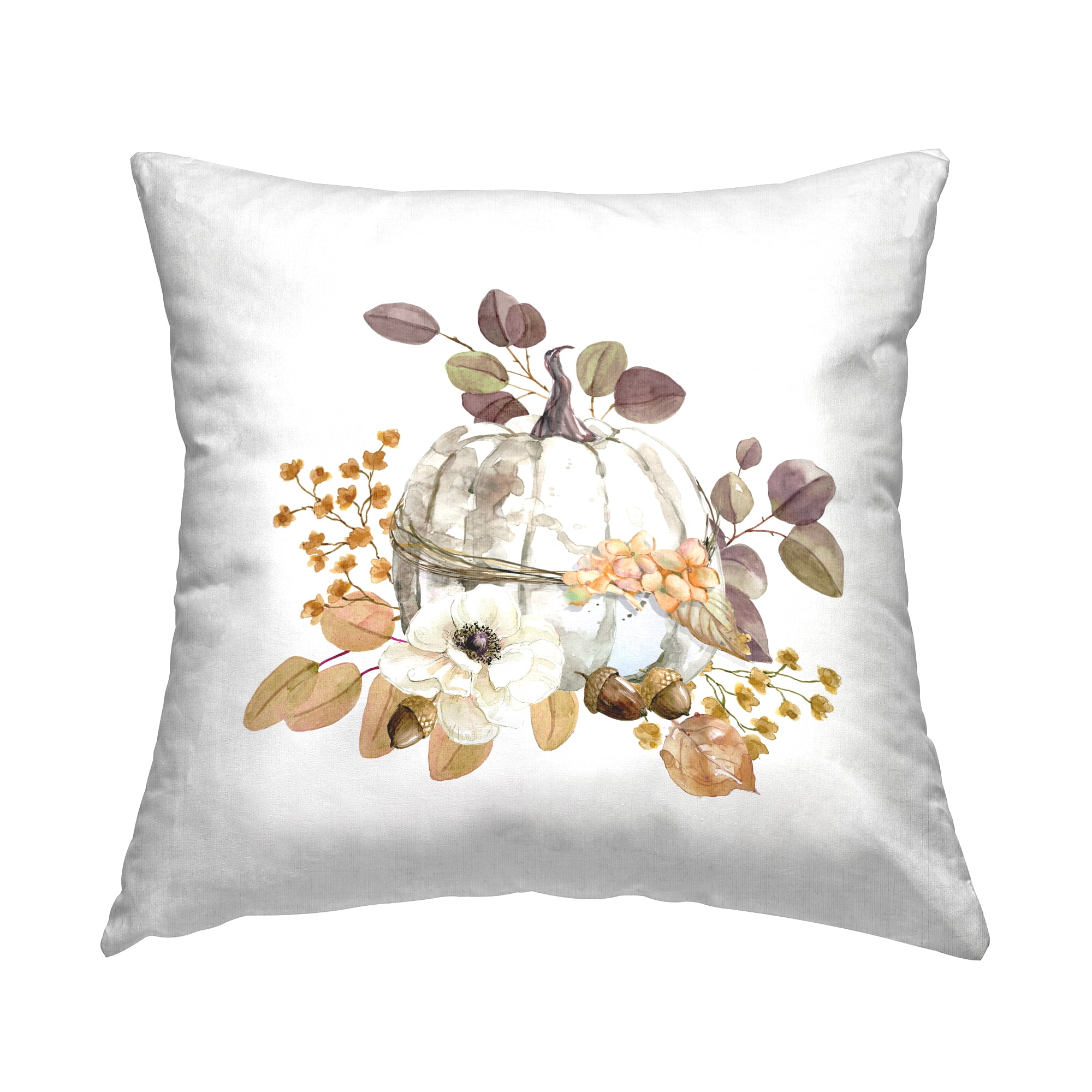 Stupell Industries Minimal Autumnal Botanicals Decorative Printed Throw Pillow, 18 x 18