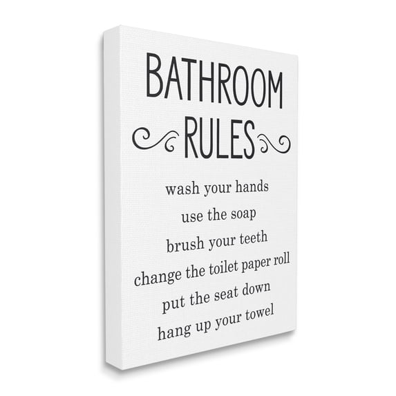 Stupell Industries Minimal Bathroom Rules Sign Good Family Hygiene, 30 x 40, Designed by Lettered and Lined