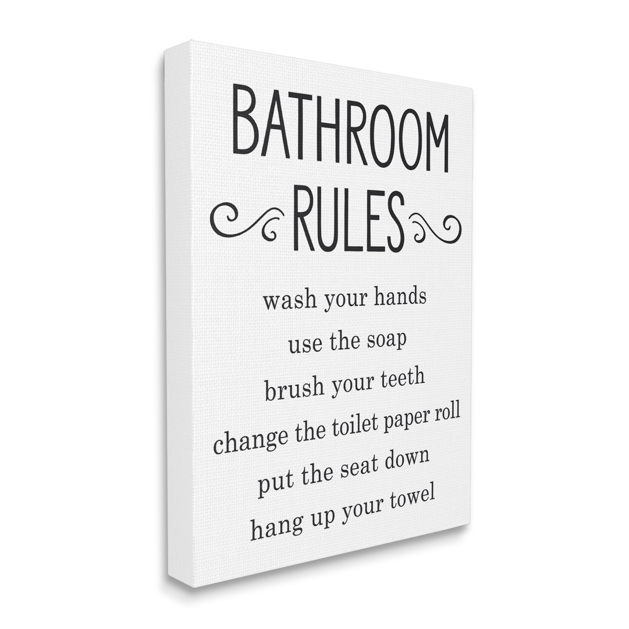 Stupell Industries Minimal Bathroom Rules Sign Good Family Hygiene, 36 x 48, Designed by Lettered and Lined