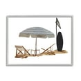thumbnail image 1 of Stupell Industries Minimal Beach Umbrella Scene Nature Painting Gray Framed Art Print Wall Art, 30 x 24, 1 of 8