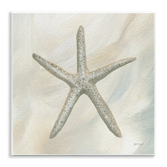 Stupell Industries Minimal Beige Starfish Coastal Painting Unframed Art Print Wall Art, 12 x 12