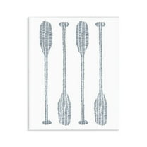 Stupell Industries Minimal Boat Oars Coastal Painting Unframed Art Print Wall Art, 11 x 14