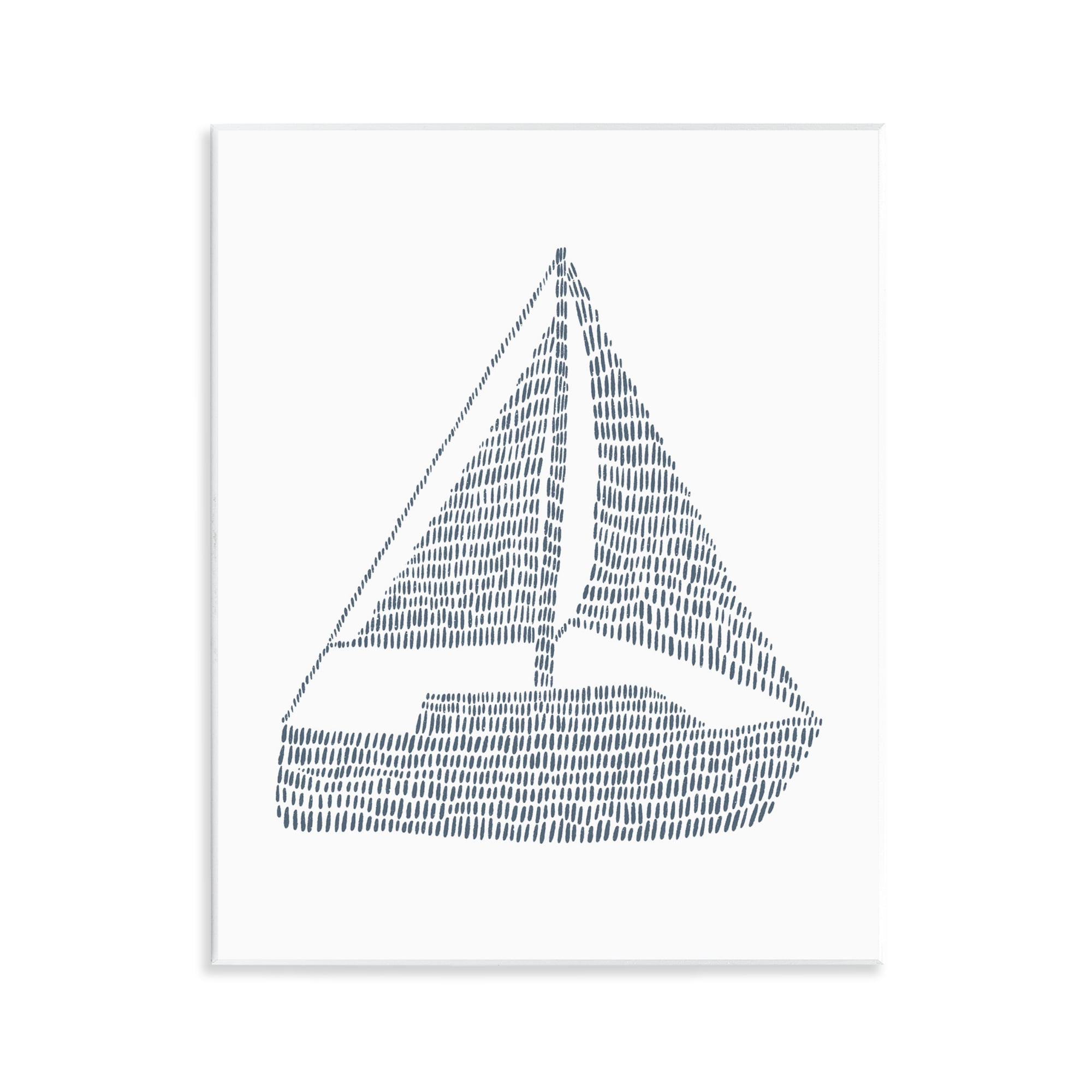 Stupell Industries Minimal Boat on White Coastal Painting Unframed Art Print Wall Art, 11 x 14