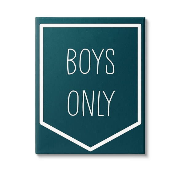 Stupell Industries Minimal Boys Only Typography Painting Gallery Wrapped Canvas Art Print Wall Art, 24 x 30