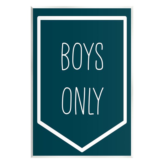 Stupell Industries Minimal Boys Only Typography Painting Unframed Art Print Wall Art, 13 x 19