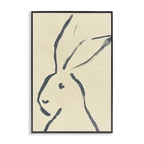 Stupell Industries Minimal Brushed Rabbit Animals & Insects Drawing Black Framed Art Print Wall Art, 12 x 18