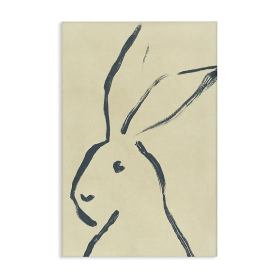 Stupell Industries Minimal Brushed Rabbit Animals & Insects Drawing Gallery Wrapped Canvas Art Print Wall Art, 16 x 24