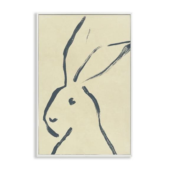 Stupell Industries Minimal Brushed Rabbit Animals & Insects Drawing White Framed Art Print Wall Art, 20 x 30