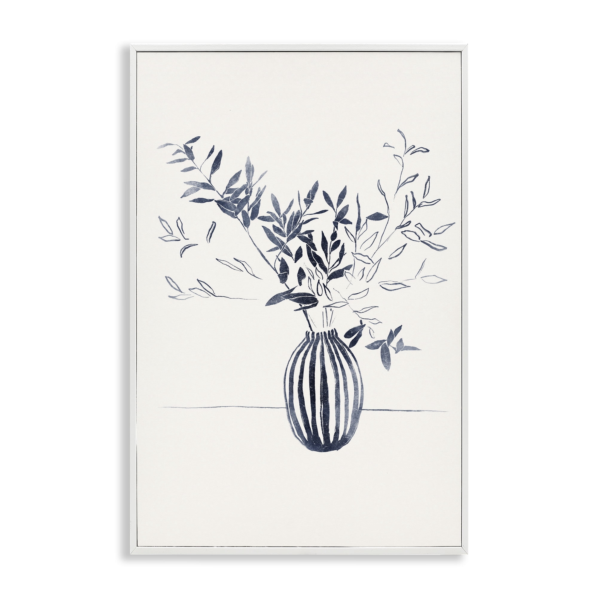 Stupell Industries Minimal Bud Vase Botanical & Floral Painting White Framed Art Print Wall Art, 20 x 30