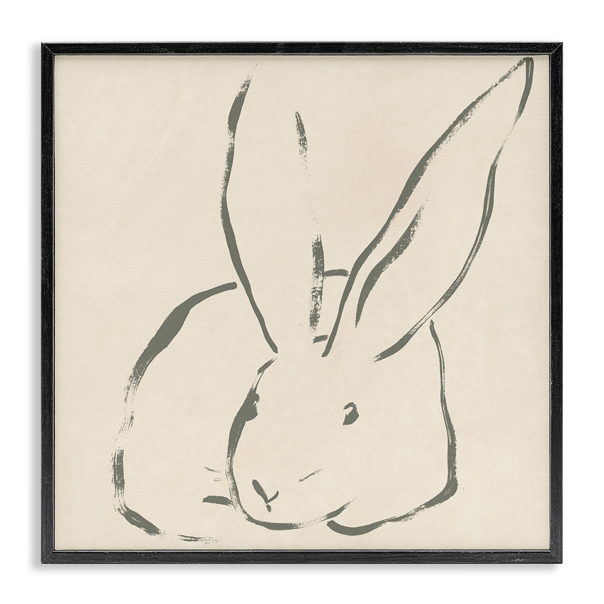 Stupell Industries Minimal Bunny Outline Animals & Insects Drawing Black Framed Art Print Wall Art, 17 x 17