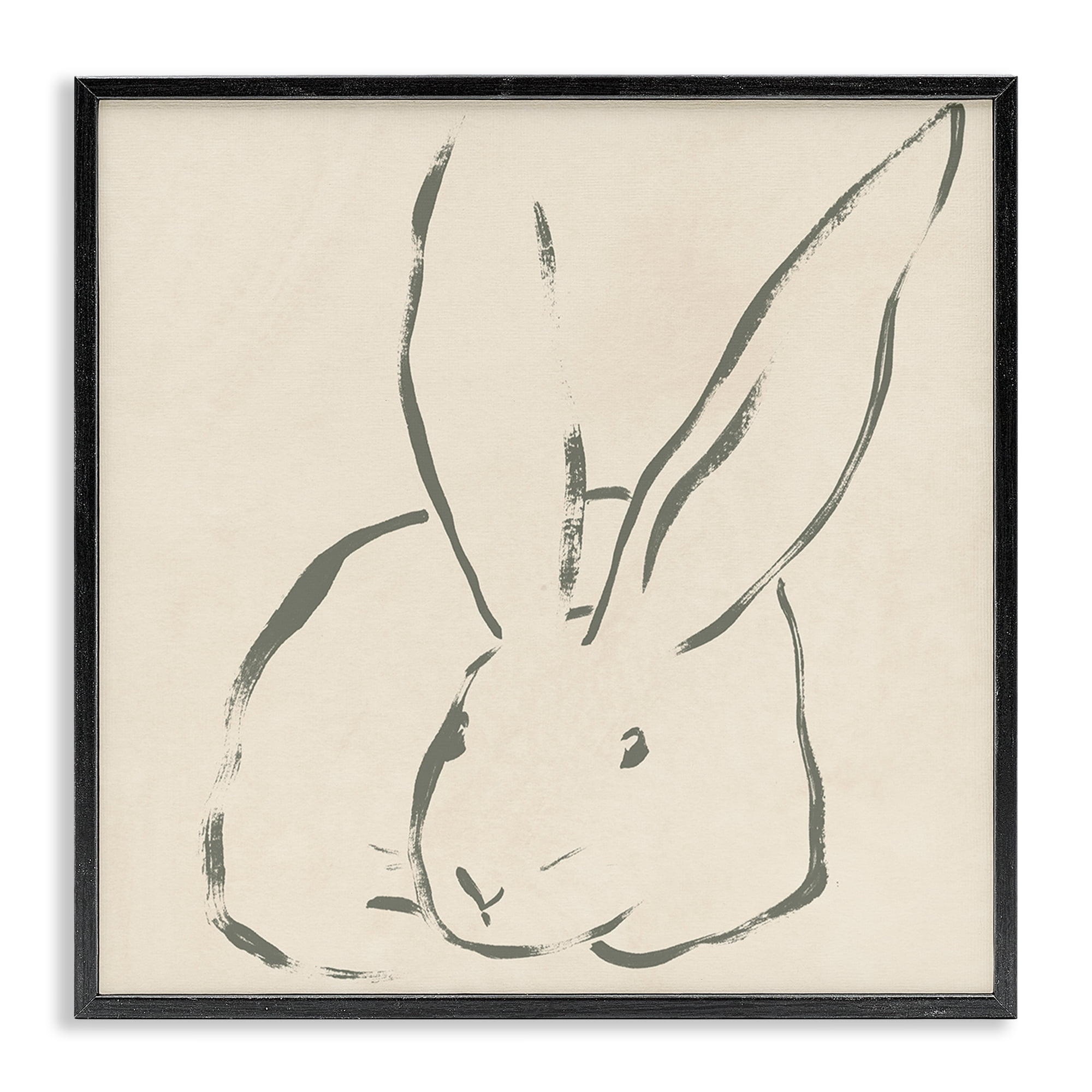 Stupell Industries Minimal Bunny Outline Animals & Insects Drawing Black Framed Art Print Wall Art, 24 x 24