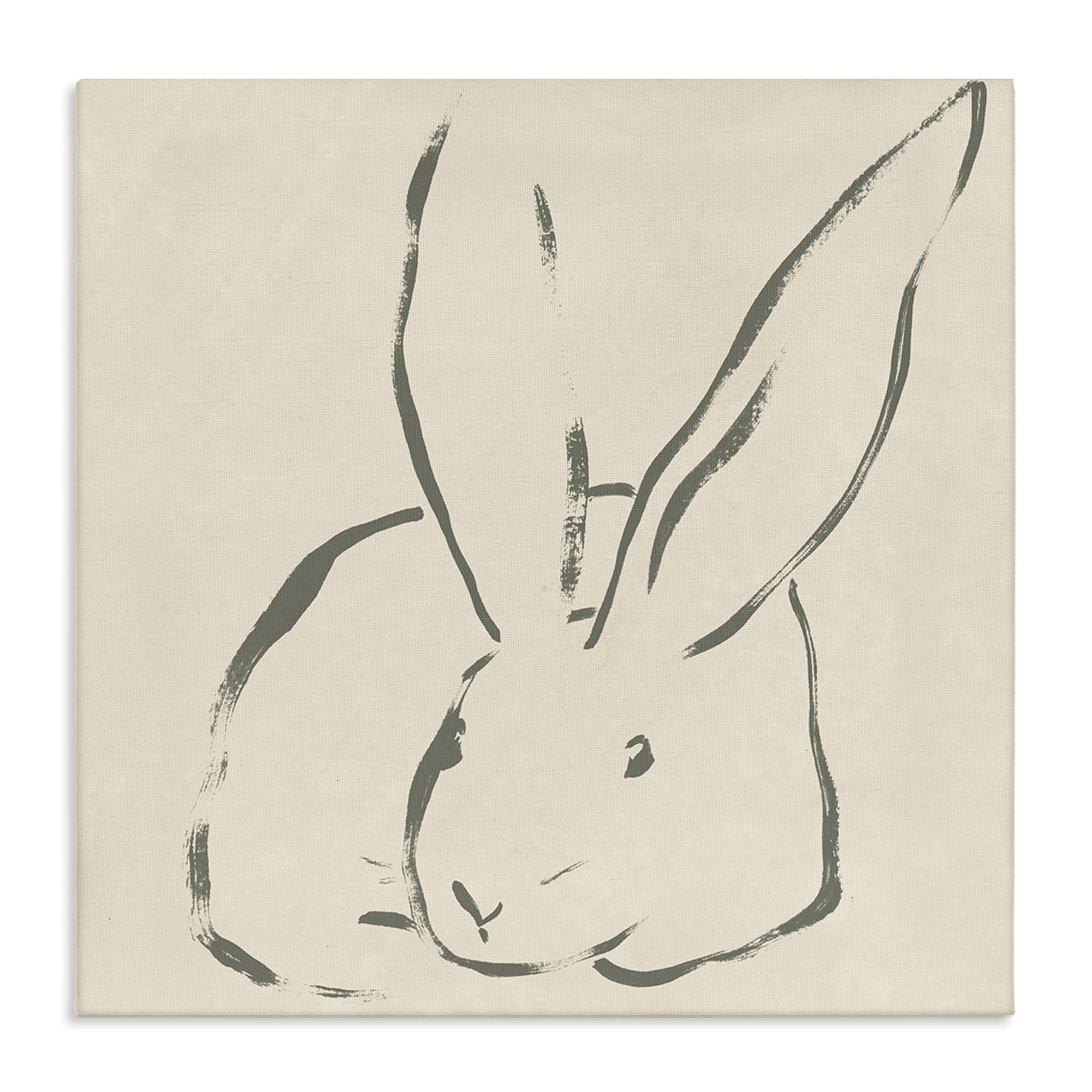 Stupell Industries Minimal Bunny Outline Animals & Insects Drawing Gallery Wrapped Canvas Art Print Wall Art, 36 x 36