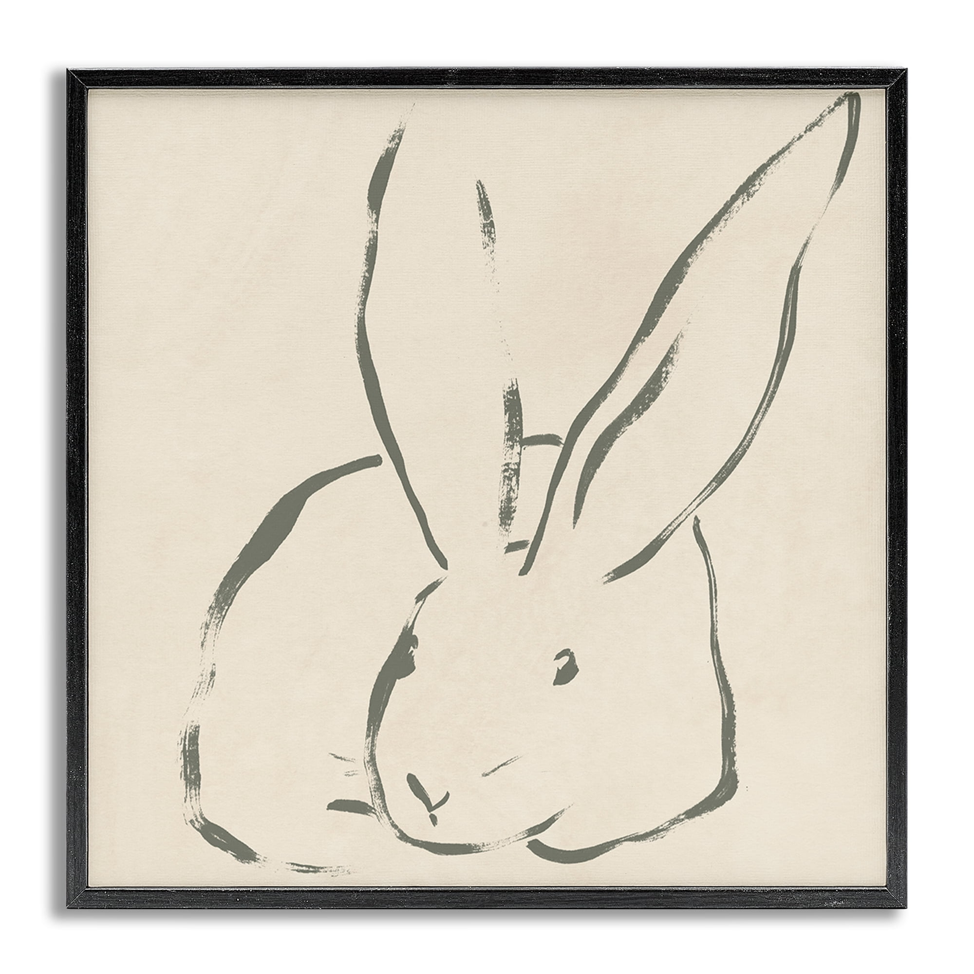 Stupell Industries Minimal Bunny Outline Animals & Insects Drawing Gray Framed Art Print Wall Art, 17 x 17