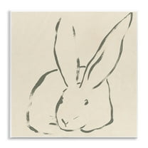 Stupell Industries Minimal Bunny Outline Animals & Insects Drawing Unframed Art Print Wall Art, 12 x 12