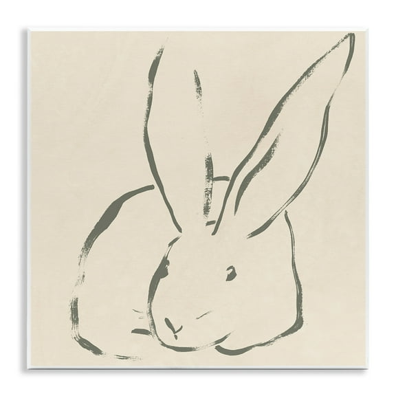 Stupell Industries Minimal Bunny Outline Animals & Insects Drawing Unframed Art Print Wall Art, 12 x 12