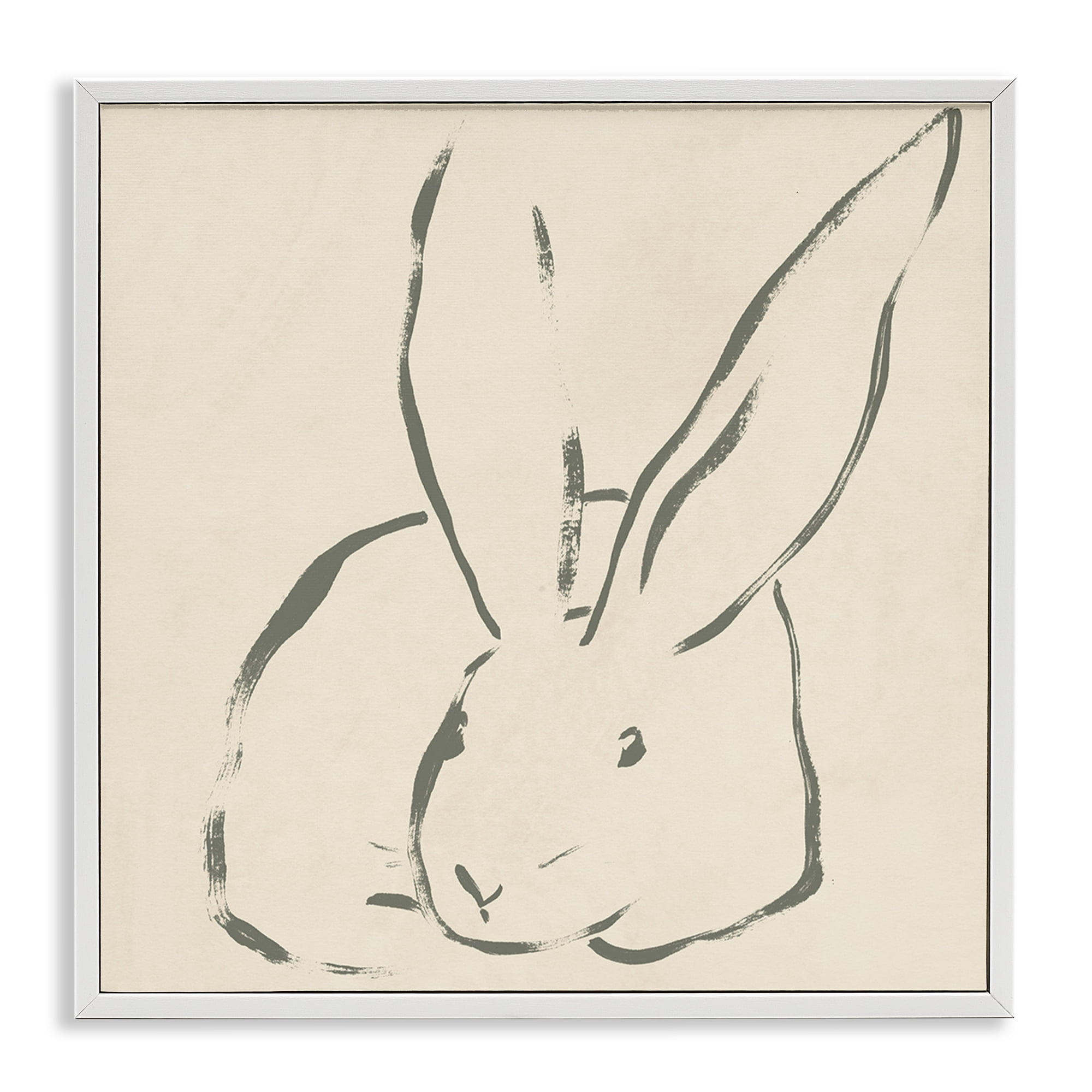 Stupell Industries Minimal Bunny Outline Animals & Insects Drawing White Framed Art Print Wall Art, 17 x 17