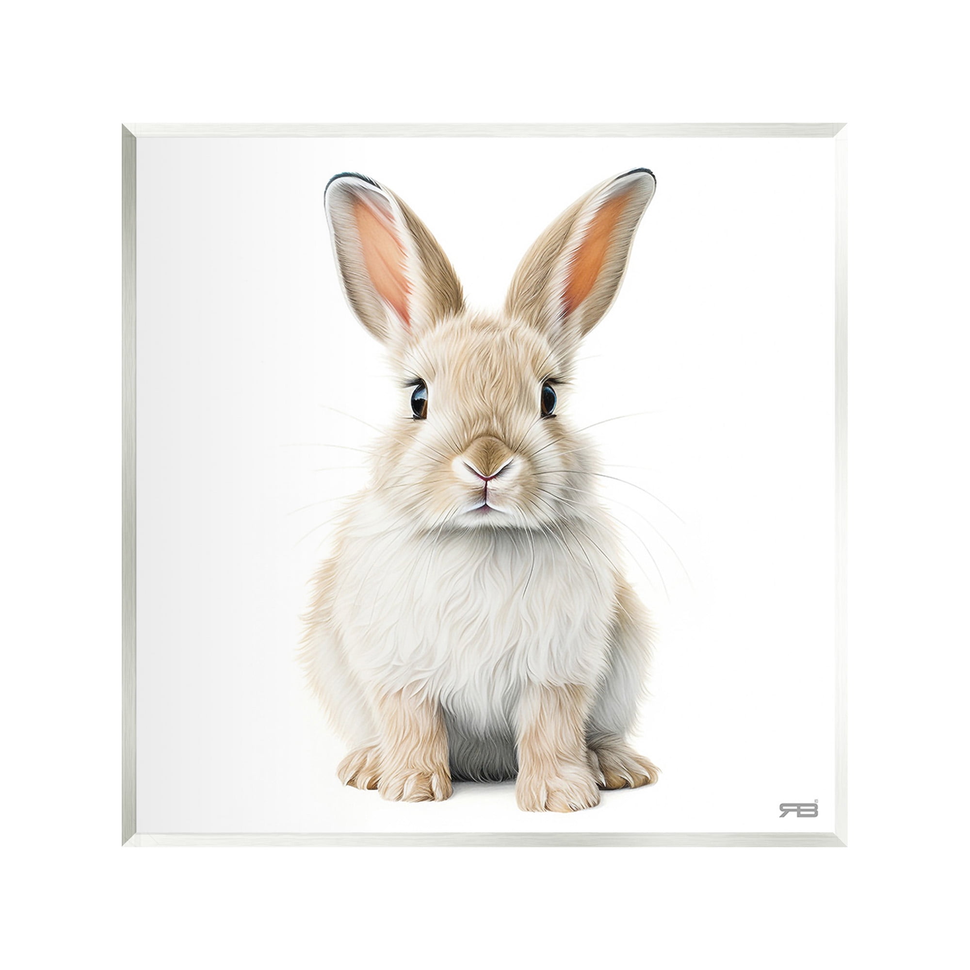 Stupell Industries Minimal Bunny on White Animals & Insects Painting Unframed Art Print Wall Art, 12 x 12