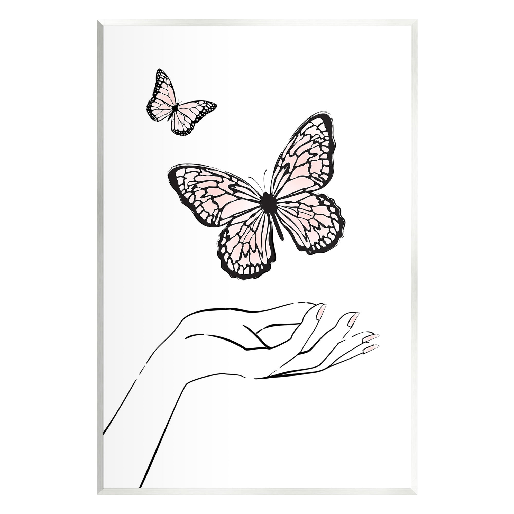 Stupell Industries Minimal Catching Butterflies Animals & Insects Painting Unframed Art Print Wall Art, 10 x 15