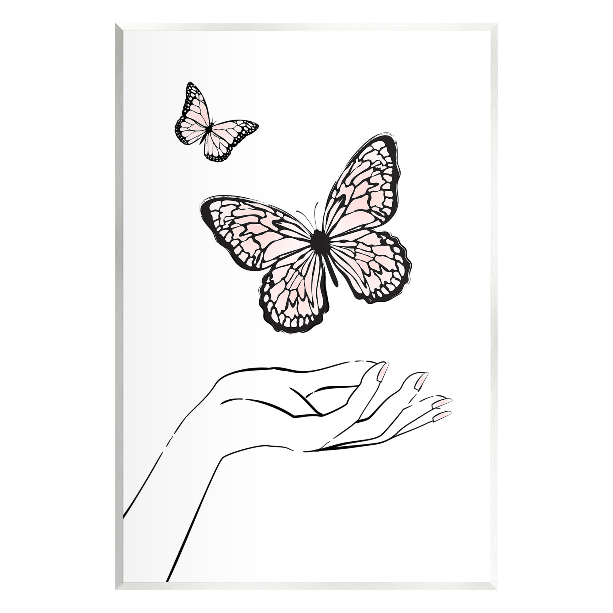 Stupell Industries Minimal Catching Butterflies Animals & Insects Painting Unframed Art Print Wall Art, 13 x 19
