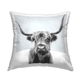 thumbnail image 1 of Stupell Industries Minimal Cattle Grey Portrait Square Decorative Printed Throw Pillow Design By Emma P, 18 x 18, 1 of 6
