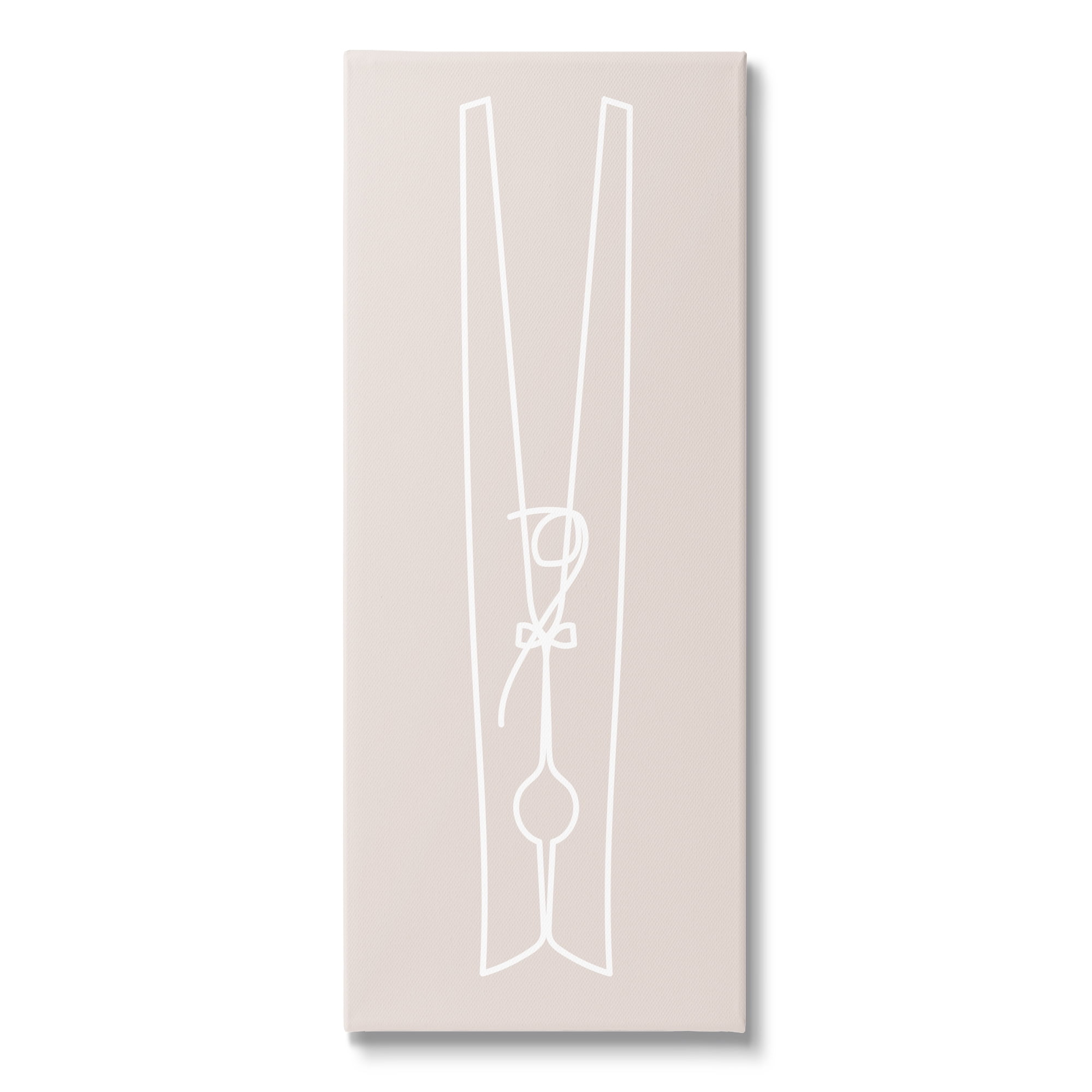 Stupell Industries Minimal Clothespin Doodle Abstract Painting Gallery Wrapped Canvas Art Print Wall Art, 17 x 40