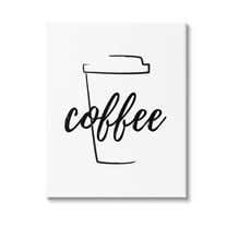 Stupell Industries Minimal Coffee Cup Food & Beverage Painting Gallery Wrapped Canvas Art Print Wall Art, 16 x 20