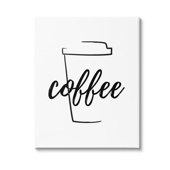 Stupell Industries Minimal Coffee Cup Food & Beverage Painting Gallery Wrapped Canvas Art Print Wall Art, 16 x 20