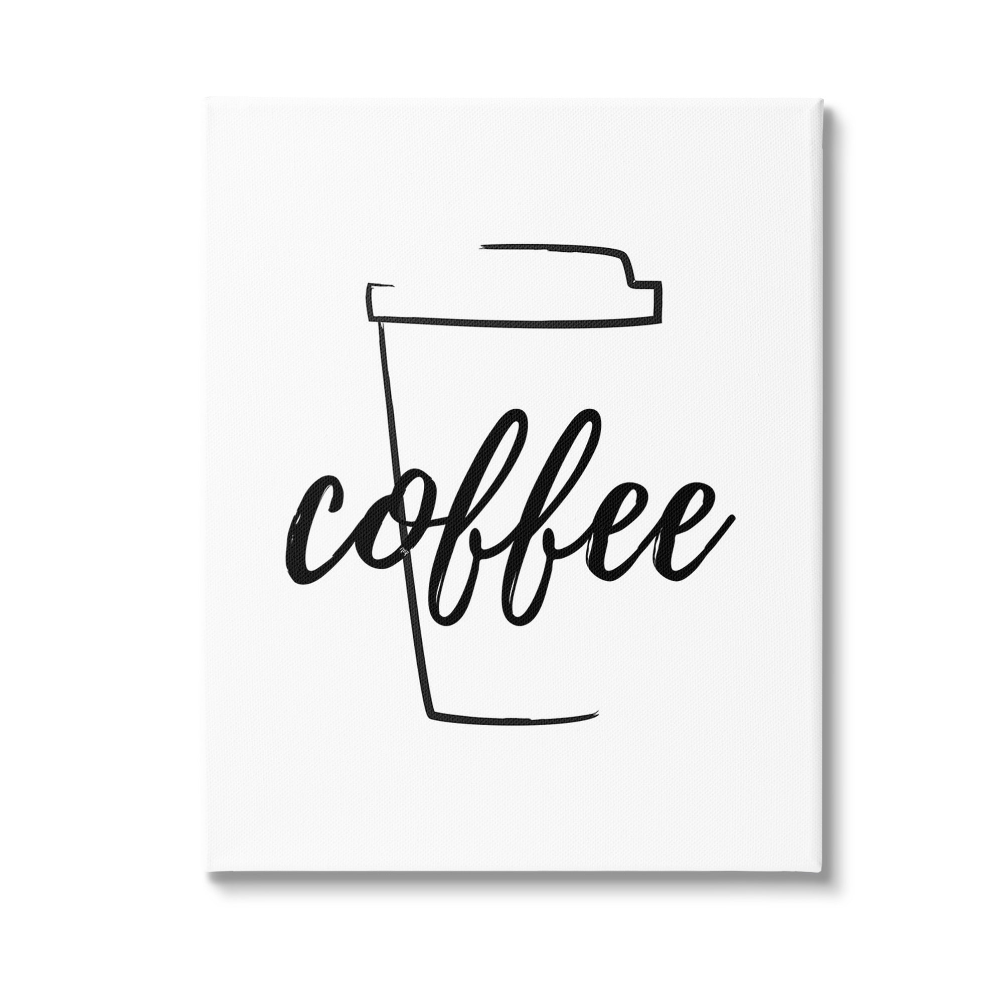 Stupell Industries Minimal Coffee Cup Food & Beverage Painting Gallery Wrapped Canvas Art Print Wall Art, 30 x 40
