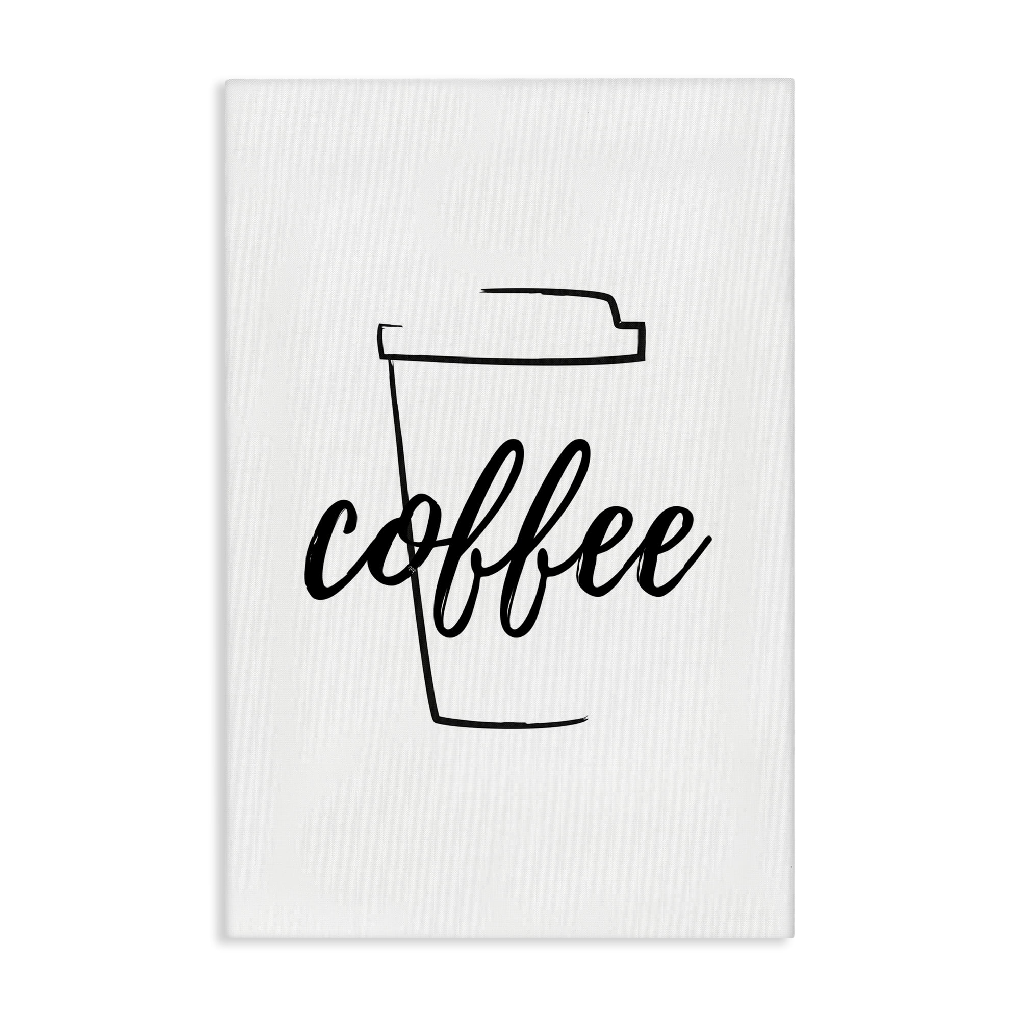 Stupell Industries Minimal Coffee Cup Food & Beverage Painting Gallery Wrapped Canvas Art Print Wall Art, 30 x 45