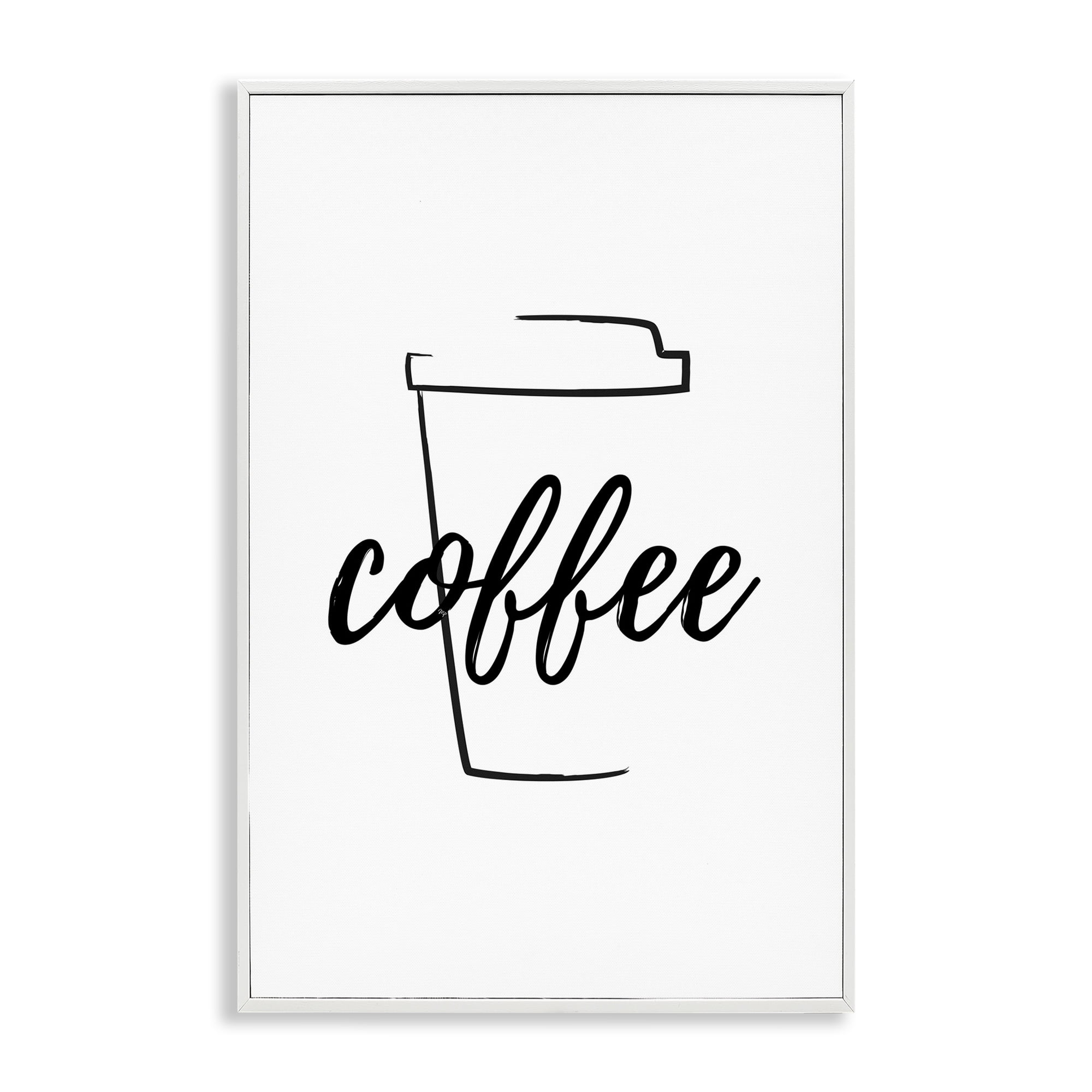 Stupell Industries Minimal Coffee Cup Food & Beverage Painting White Framed Art Print Wall Art, 12 x 18