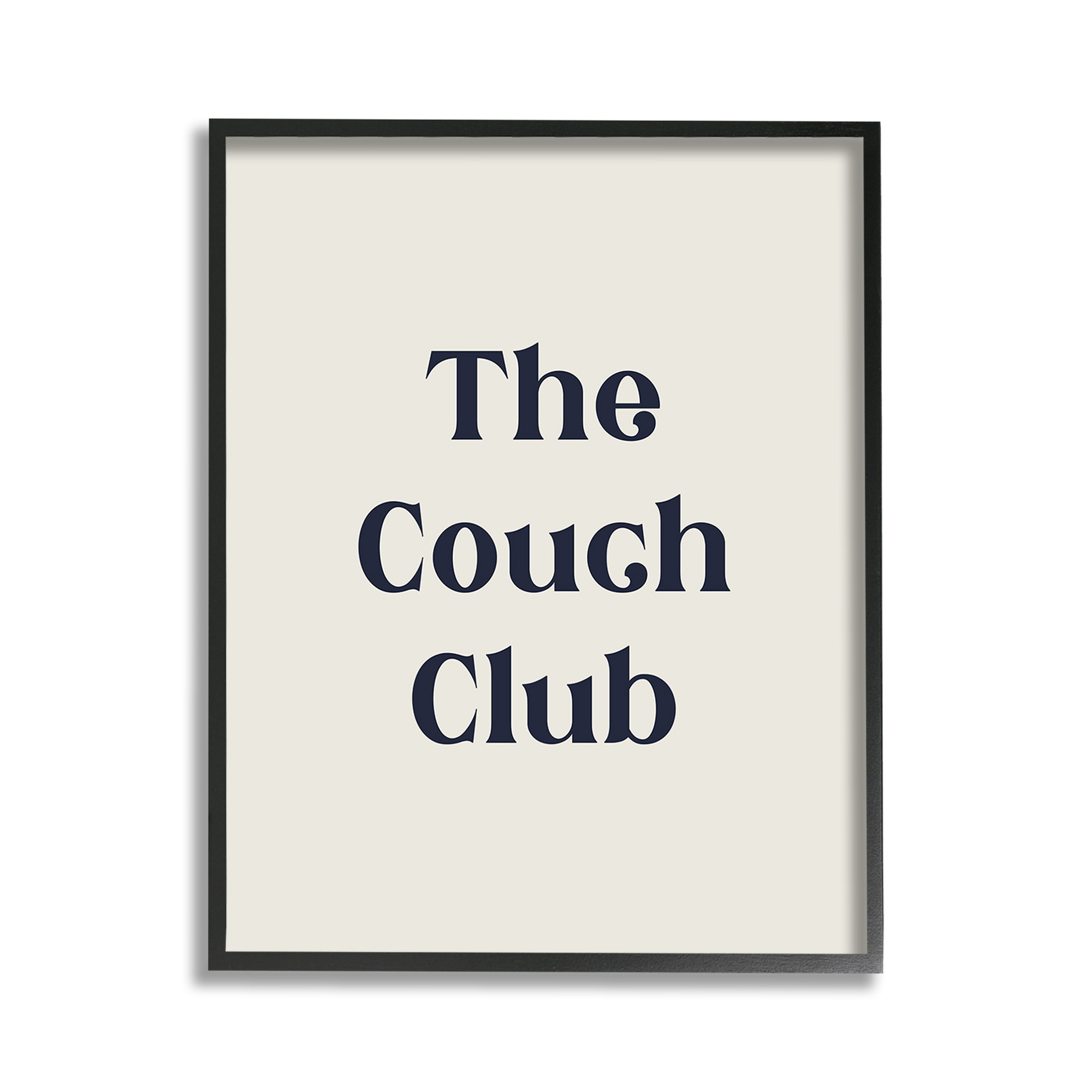 Stupell Industries Minimal Couch Club Typography Painting Black Framed Art Print Wall Art, 11 x 14