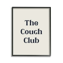 Stupell Industries Minimal Couch Club Typography Painting Black Framed Art Print Wall Art, 11 x 14