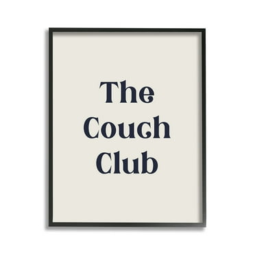 Stupell Industries Minimal Couch Club Typography Painting Black Framed Art Print Wall Art, 11 x 14