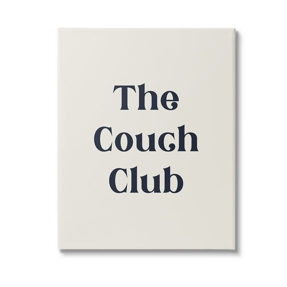 Stupell Industries Minimal Couch Club Typography Painting Gallery Wrapped Canvas Art Print Wall Art, 16 x 20