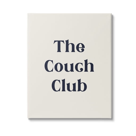 Stupell Industries Minimal Couch Club Typography Painting Gallery Wrapped Canvas Art Print Wall Art, 36 x 48