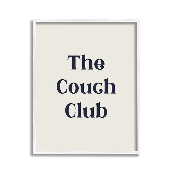 Stupell Industries Minimal Couch Club Typography Painting White Framed Art Print Wall Art, 11 x 14
