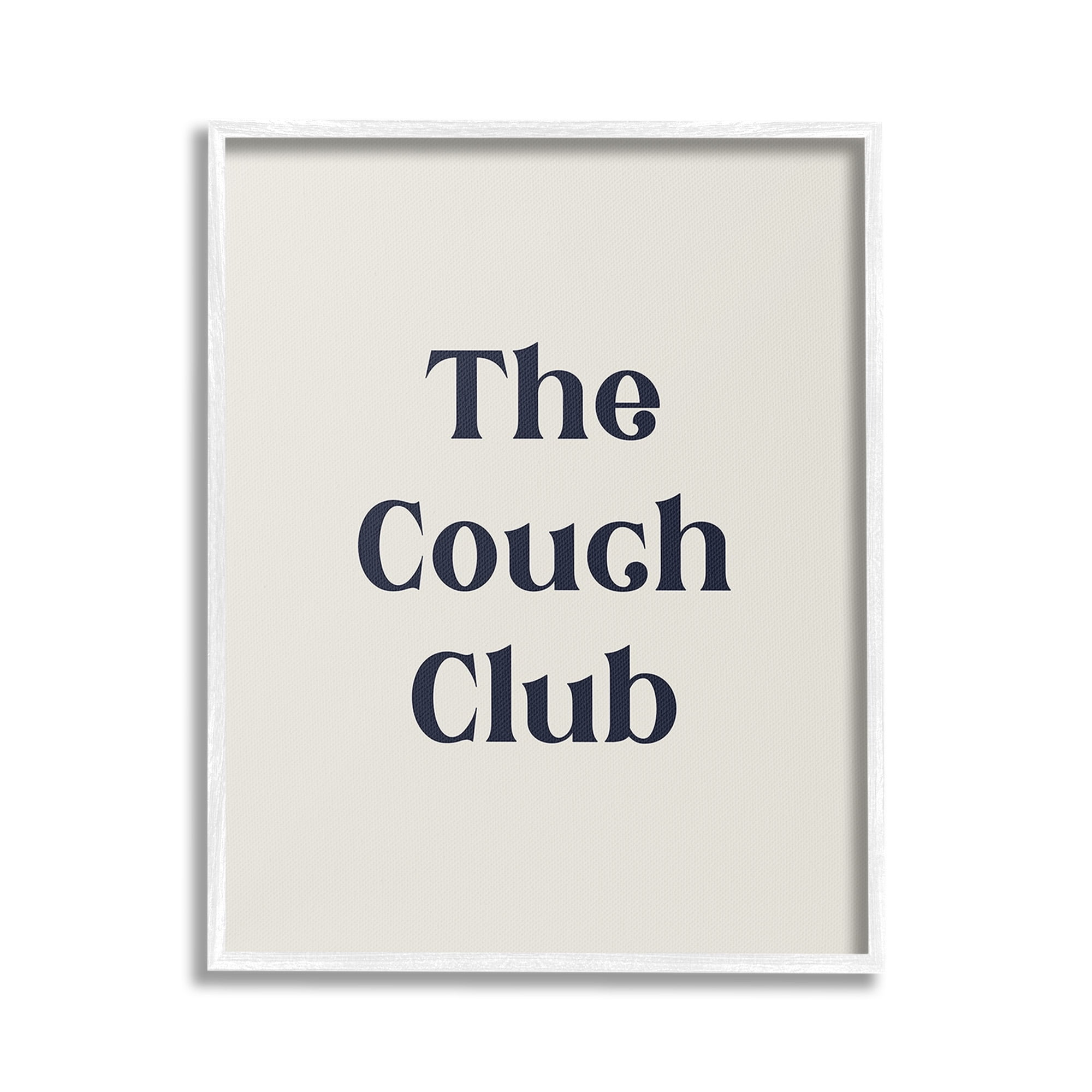 Stupell Industries Minimal Couch Club Typography Painting White Framed Art Print Wall Art, 24 x 30