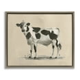 thumbnail image 1 of Stupell Industries Minimal Cow Painting Animals & Insects Painting Brown Floater Framed Canvas Art Print Wall Art, 21 x 17, 1 of 10