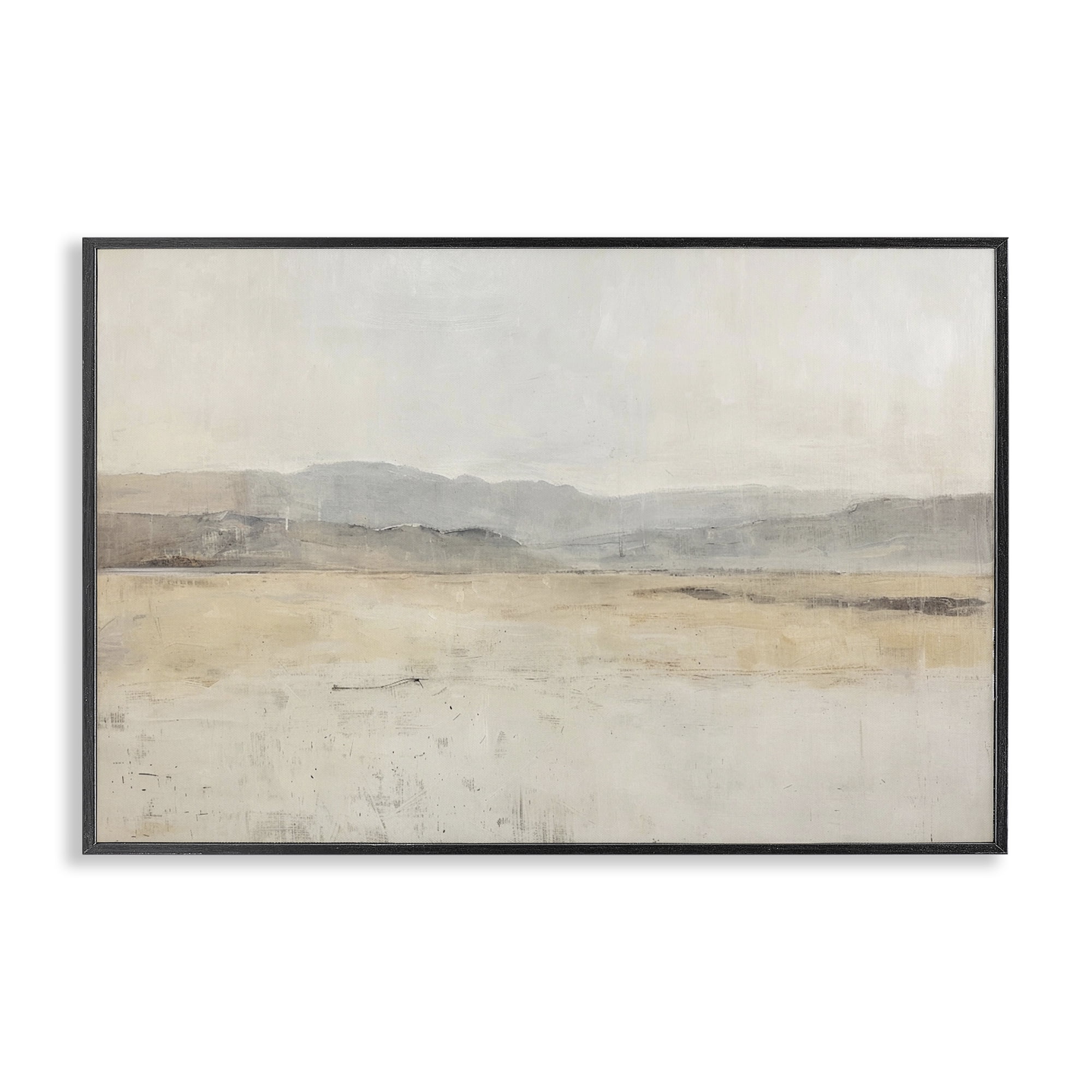 Stupell Industries Minimal Desert Horizon Landscape & Nature Painting Black Framed Art Print Wall Art, 24 x 16
