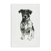 Stupell Industries Minimal Dog Drawing Animals & Insects Drawing Gallery Wrapped Canvas Art Print Wall Art, 16 x 24