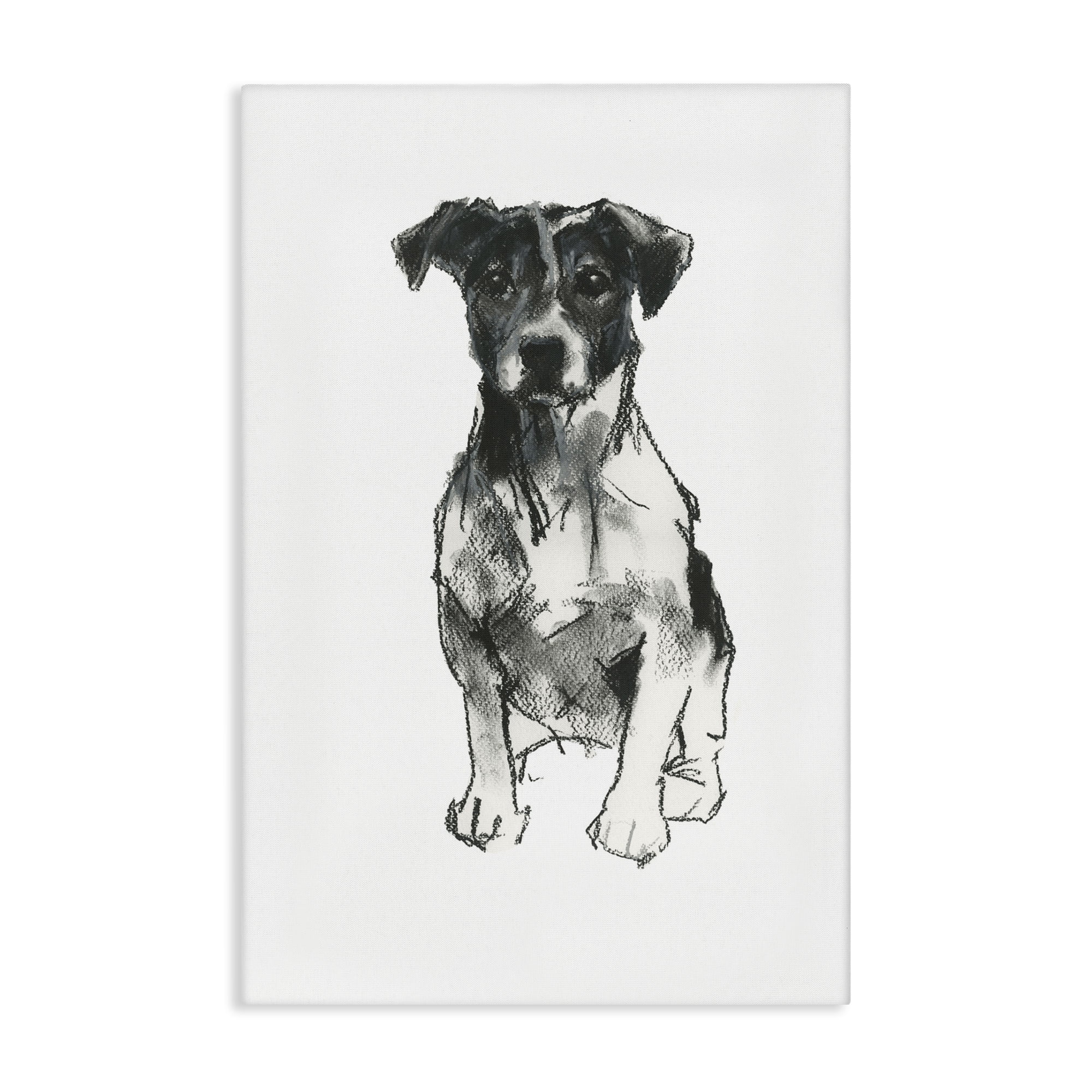 Stupell Industries Minimal Dog Drawing Animals & Insects Drawing Gallery Wrapped Canvas Art Print Wall Art, 24 x 36
