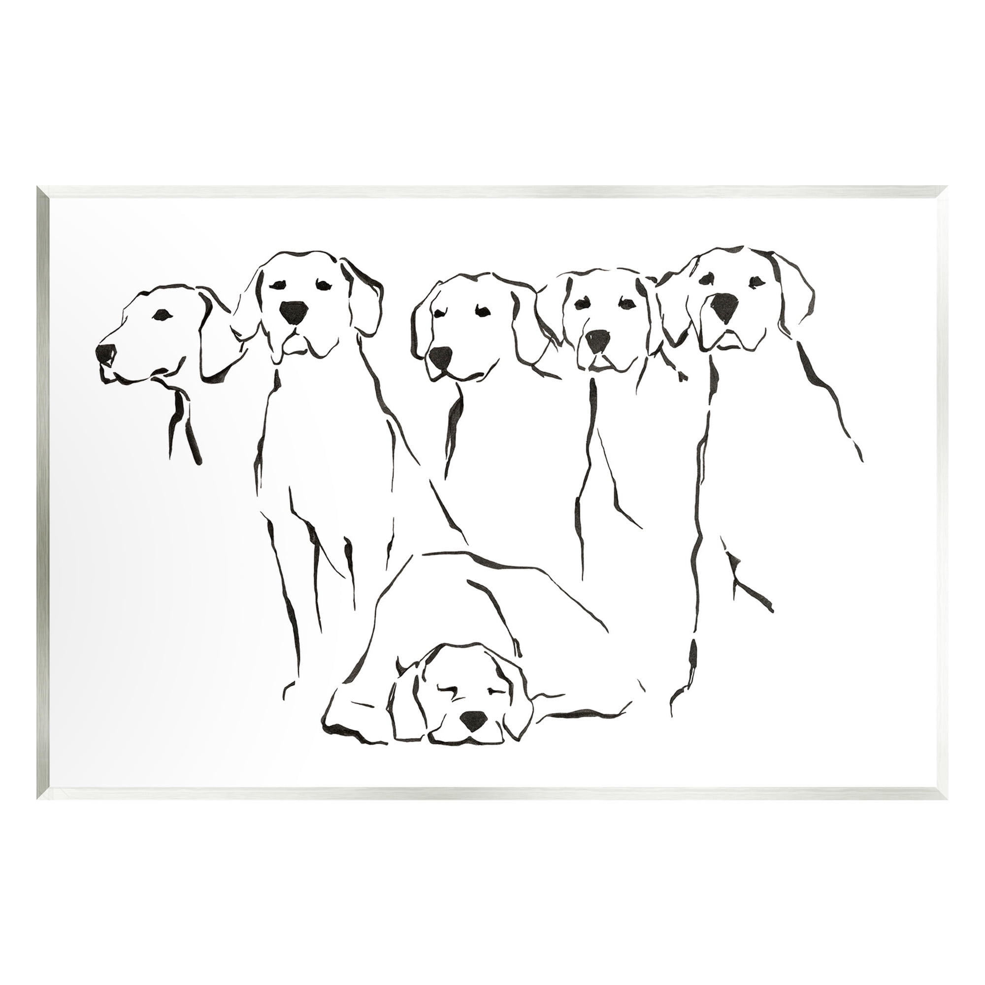 Stupell Industries Minimal Dogs Doodle Animals & Insects Painting Unframed Art Print Wall Art, 15 x 10