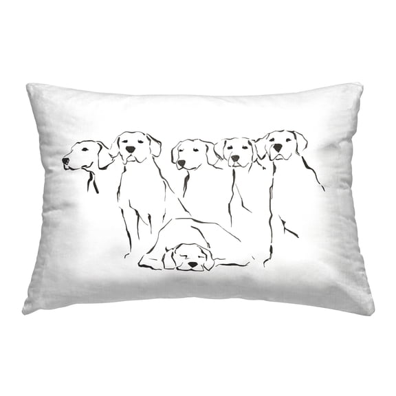 Stupell Industries Minimal Dogs Doodle Decorative Printed Throw Pillow Design by Ethan Harper