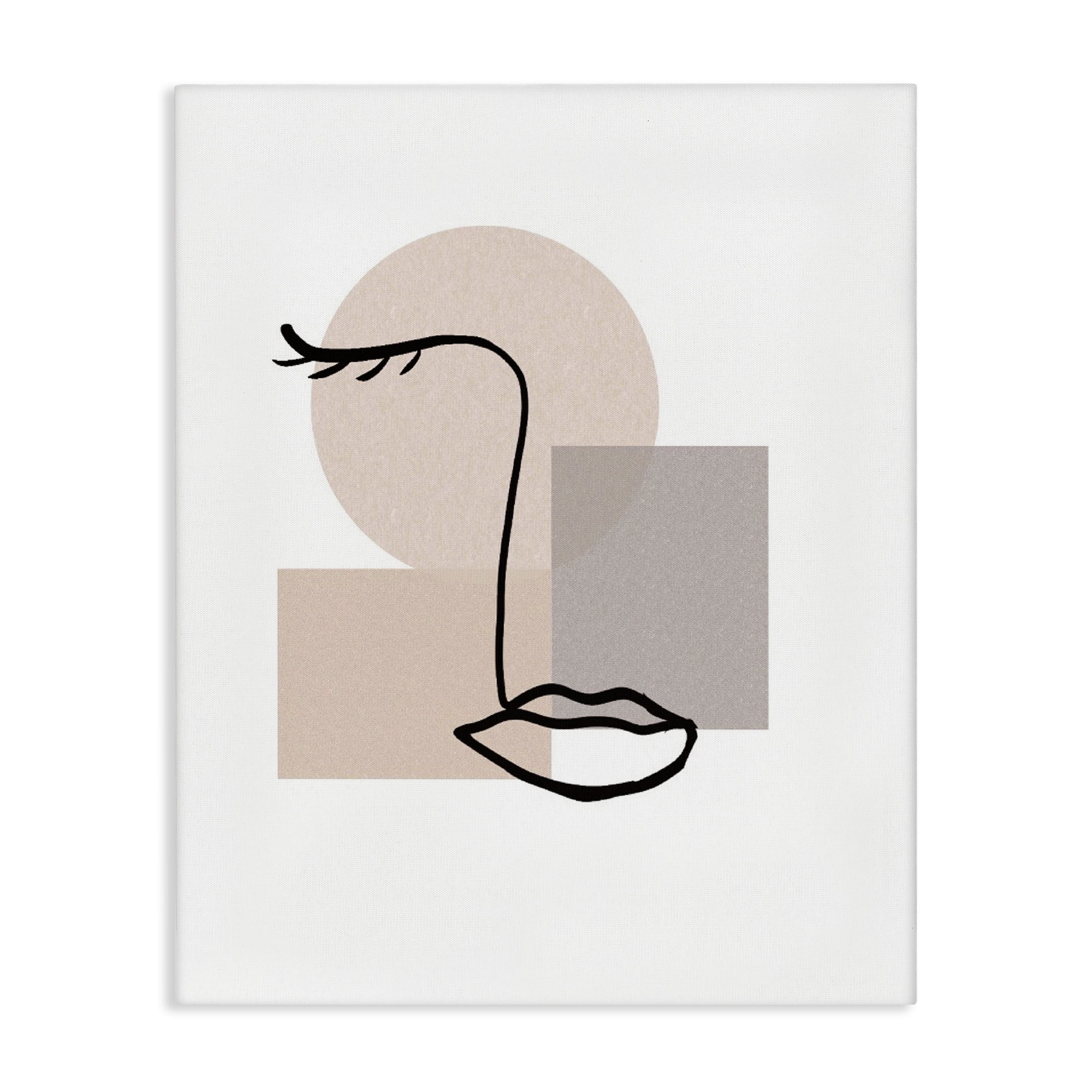 Stupell Industries Minimal Face Portrait Abstract Painting Gallery Wrapped Canvas Art Print Wall Art, 30 x 40