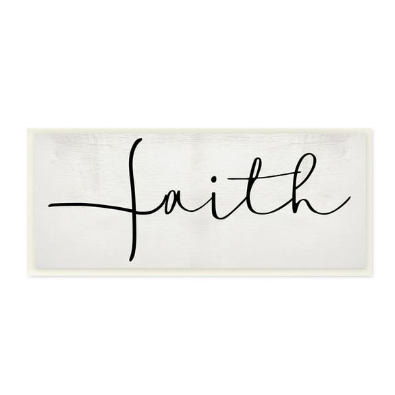 Stupell Industries Minimal Faith Text Elegant Cursive Typography Typography Painting Unframed Art Print Wall Art, 7 x 17