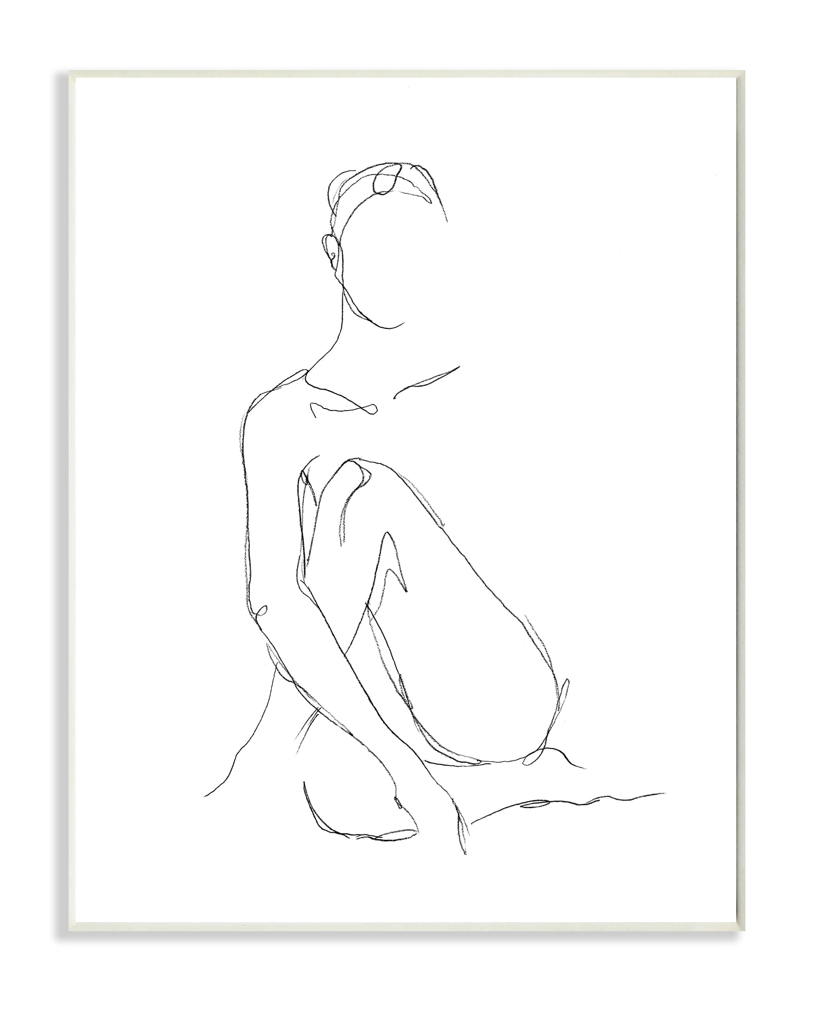 Stupell Industries Minimal Female Figure Drawing Contour Linework Wall Plaque, 10 x 15, Design by Ethan Harper