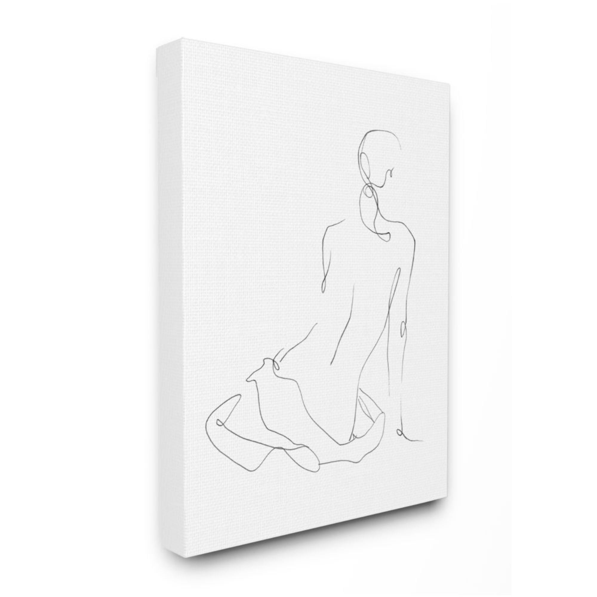 Stupell Industries Minimal Female Gesture Linework Figure Sketch Design by Ethan Harper, 16" x 20"