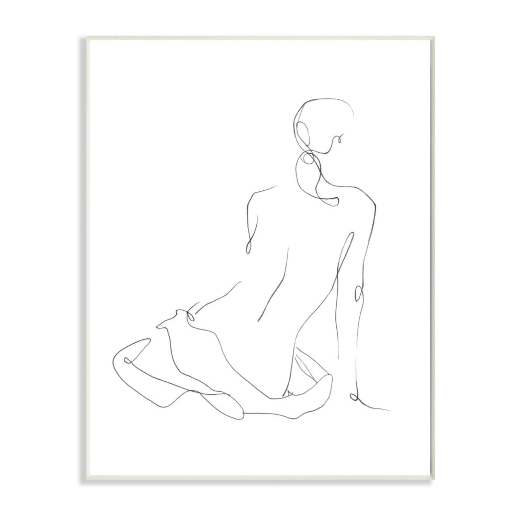 Stupell Industries Minimal Female Gesture Linework Figure Sketch Design by Ethan Harper