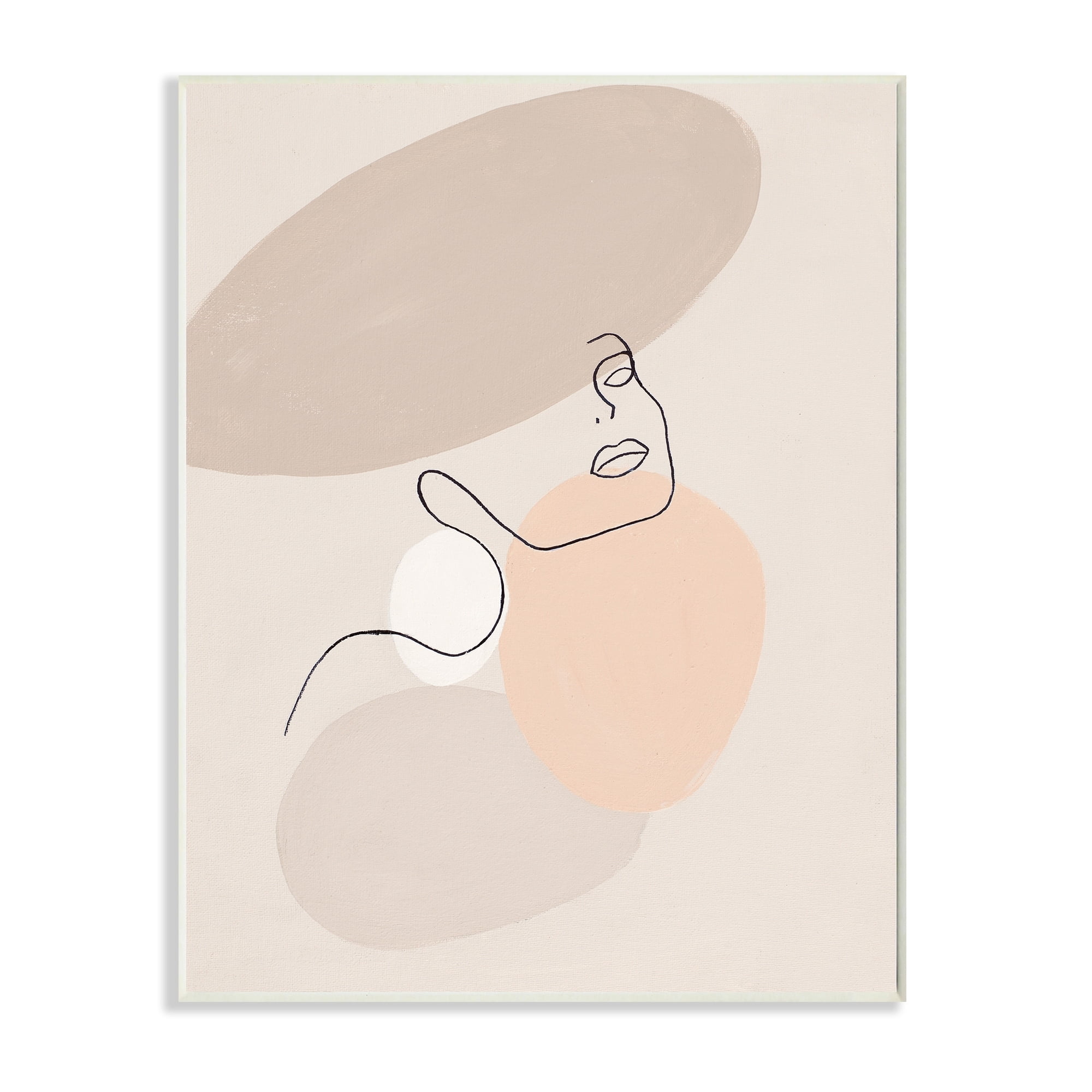 Stupell Industries Minimal Female Line Drawing over Abstract Shapes,10 x 15,Designed by Patricia Pinto