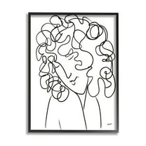 Stupell Industries Minimal Female Linework Portrait Curly Hair Detail Design by Patti Mann